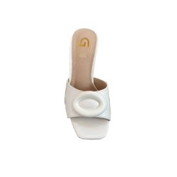 Gold & Gold GD386 Sandalo Donna Tacco Alto con Accessorio Bianco 2
