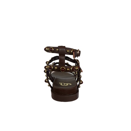 Gold & Gold GD469 Sandalo Schiava con Borchie Donna Brown