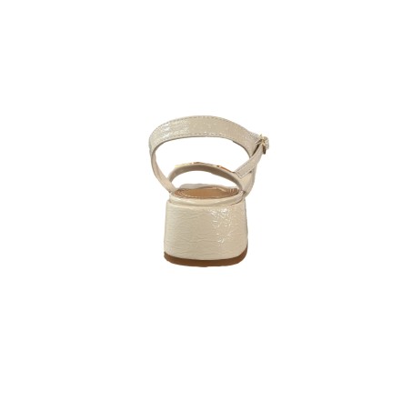 Gold & Gold GV130 Sandalo Donna Tacco Basso con Accessorio Off White