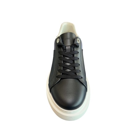 Harmont&Blain 040 A40 Sneakers Uomo Stringate In Vera Pelle Blu