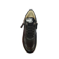 KEYS K-11840 Sneakers Donna Stringate con Zip Laterali Nero 2