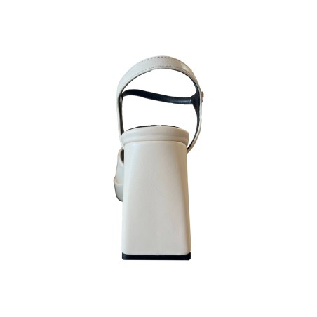 Paciotti 4US 101 Sandali Donna con Tacco Alto Cinturino alla Caviglia Fascia Incrocio Beige