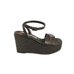 Paciotti 4US 125 Sandali Donna con Zeppa Alta Cinturino alla Caviglia e Fascia Black