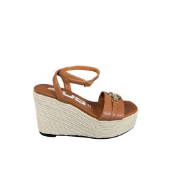 Paciotti 4US 125 Sandali Donna con Zeppa Alta Cinturino alla Caviglia e Fascia Brown