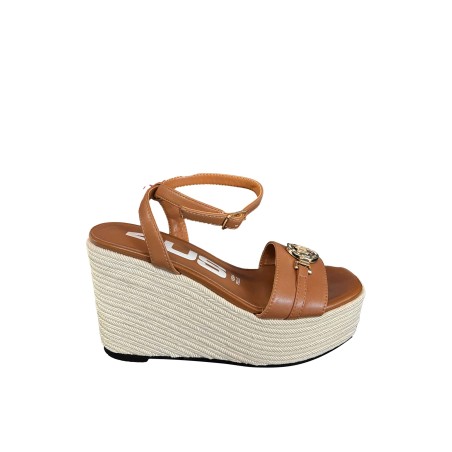 Paciotti 4US 125 Sandali Donna con Zeppa Alta Cinturino alla Caviglia e Fascia Brown