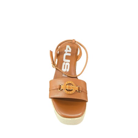 Paciotti 4US 125 Sandali Donna con Zeppa Alta Cinturino alla Caviglia e Fascia Brown