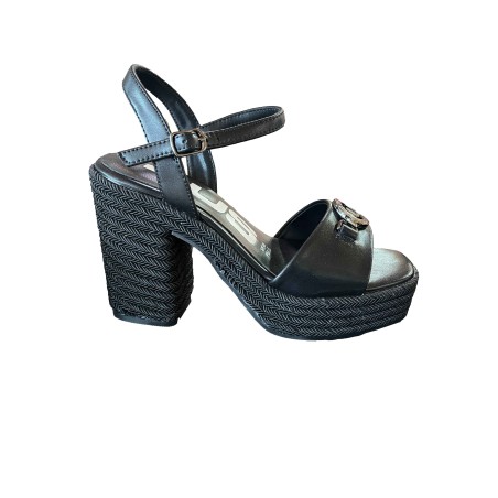 Paciotti 4US 126 Sandali Donna con Tacco Alto Cinturino alla Caviglia e Fascia Black