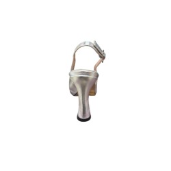 Sofia 7094 Scarpa Slig Back Donna Tacco Alto Argento  2