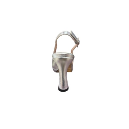 Sofia 7094 Scarpa Slig Back Donna Tacco Alto Argento 
