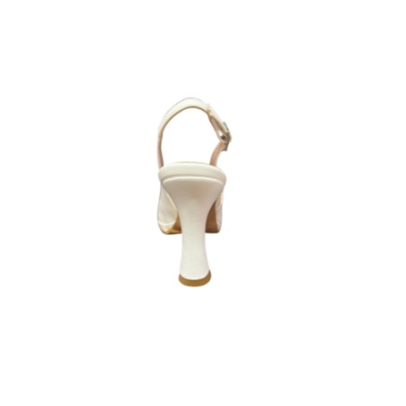 Sofia 7094 Scarpa Slig Back Donna Tacco Alto Bianco 