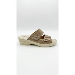 POLYFLEX 5478.36 Ciabatte Donna Made in Italy Doppia Fascia Regolabile Tortora
