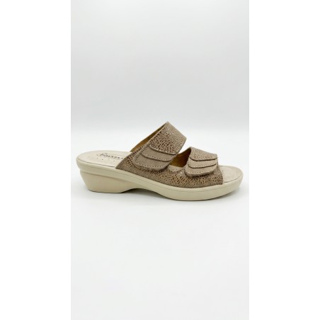 POLYFLEX 5478.36 Ciabatte Donna Made in Italy Doppia Fascia Regolabile Tortora