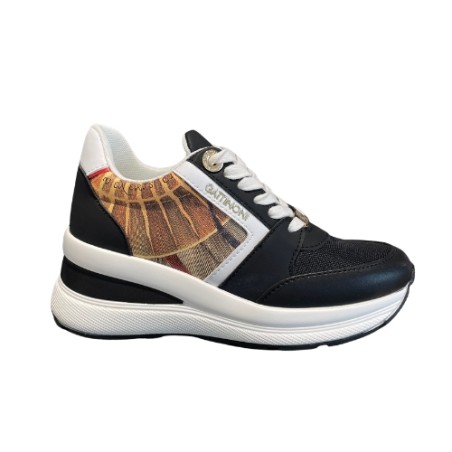 Gattinoni Planetarium New EDISON 6338 Scarpe Donna Sneakers Stringate Black Classic