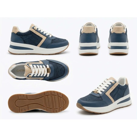 Gattinoni Planetarium New EDISON 6338 Scarpe Donna Sneakers Stringate Denim Classic