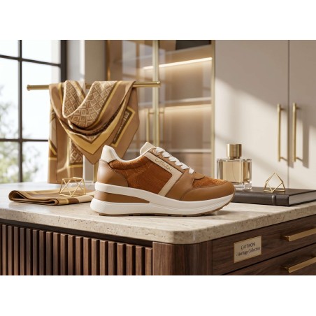Gattinoni Planetarium New EDISON 6338 521 Scarpe Donna Sneakers Stringate Tan Classic