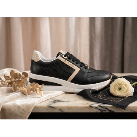 Gattinoni Planetarium New EDISON 6338 000 Scarpe Donna Sneakers Stringate Black