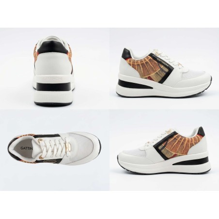 Gattinoni Planetarium New EDISON 6338 Scarpe Donna Sneakers Stringate White Classic