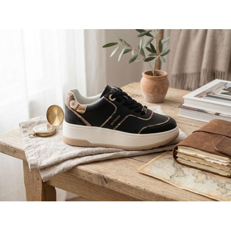 Gattinoni Planetarium New ROSS 6339 030 Scarpe Donna Sneakers Platform Stringate Black Classic
