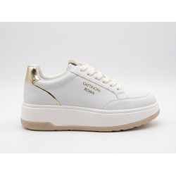 Gattinoni Roma New ROSS 1649 812 Scarpe Donna Sneakers Platform Stringate White Gold