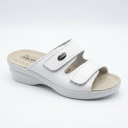 POLYFLEX 5430.36 Ciabatte Donna Made in Italy Doppia Fascia Regolabile Bianco