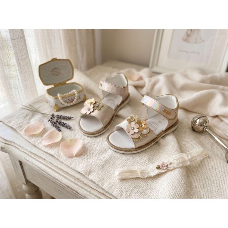 Paciotti 4US M25029 Sandali Bambina con Velcro Beige