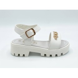 Paciotti 4US M23196A Sandali Bambina con Cinturino Regolabile Bianco Oro