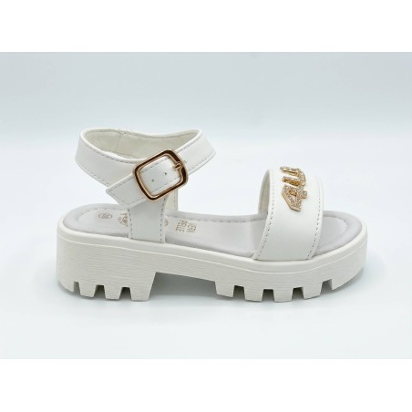 Paciotti 4US M23196A Sandali Bambina con Cinturino Regolabile Bianco Oro