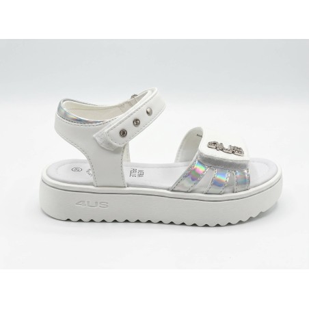 Paciotti 4US M25016 Sandali Bambina con Cinturino Regolabile Velcro White