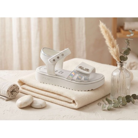 Paciotti 4US M25016 Sandali Bambina con Cinturino Regolabile Velcro White