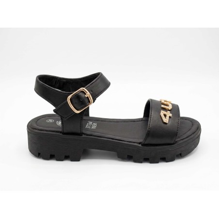 Paciotti 4US M23196A Sandali Bambina con Cinturino Regolabile Black
