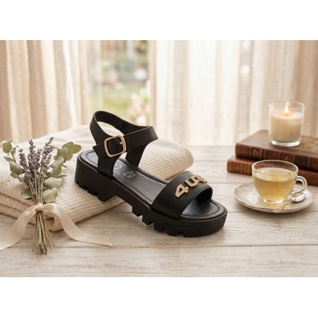 Paciotti 4US M23196A Sandali Bambina con Cinturino Regolabile Black