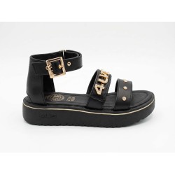 Paciotti 4US M25019 Sandali Bambina con Cinturino Velcro Regolabile Black