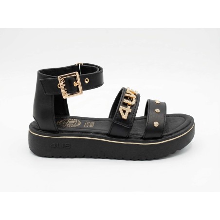 Paciotti 4US M25019 Sandali Bambina con Cinturino Velcro Regolabile Black