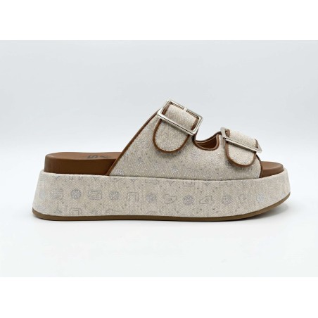 Paciotti 4US UMZ11 Sandali Ciabatta Donna con Doppia Fascia Regolabile Beige