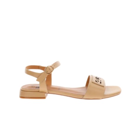 Paciotti 4US UZM12 Sandali Donna Flat con Cinturino alla Caviglia e Fascia Beige