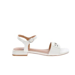 Paciotti 4US UZM12 Sandali Donna Flat con Cinturino alla Caviglia e Fascia White