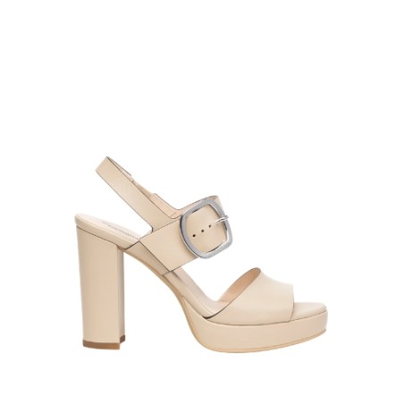 Nero Giardini E513354D 453 Sandali con Tacco Alto in Vera Pelle Tamigi Beige