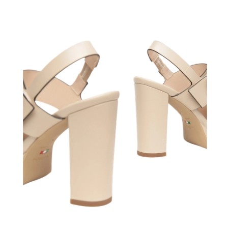 Nero Giardini E513354D 453 Sandali con Tacco Alto in Vera Pelle Tamigi Beige