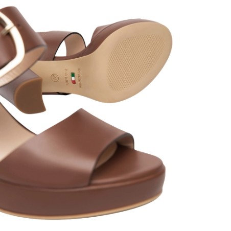 Nero Giardini E513354D 400 Sandali con Tacco Alto in Vera Pelle Armenia Cuoio