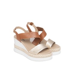 Nero Giardini E616010D  418 Sandali Donna con Zeppa Media Cognac Miele 2