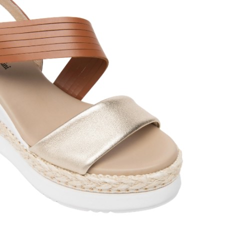 Nero Giardini E616010D  418 Sandali Donna con Zeppa Media Cognac Miele