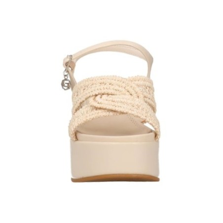 Gold & Gold GU358 Sandali Donna con Zeppa Platform Beige