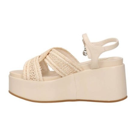 Gold & Gold GU358 Sandali Donna con Zeppa Platform Beige
