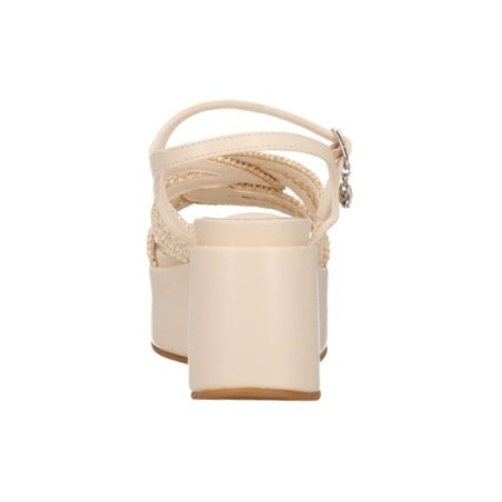 Gold & Gold GU358 Sandali Donna con Zeppa Platform Beige