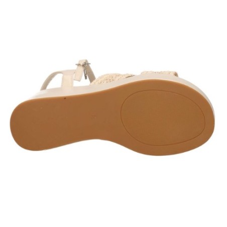 Gold & Gold GU358 Sandali Donna con Zeppa Platform Beige