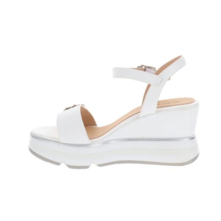 KEYS K12120 Sandali Donna Con Zeppa Alta White