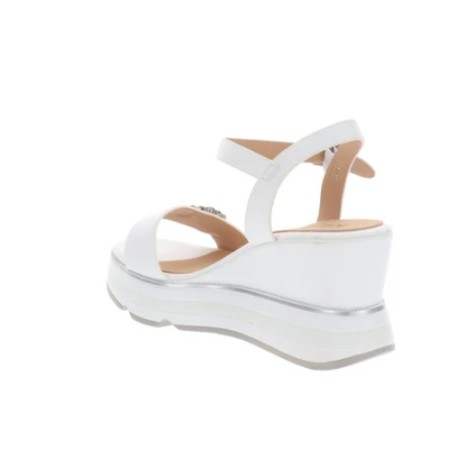 KEYS K12120 Sandali Donna Con Zeppa Alta White
