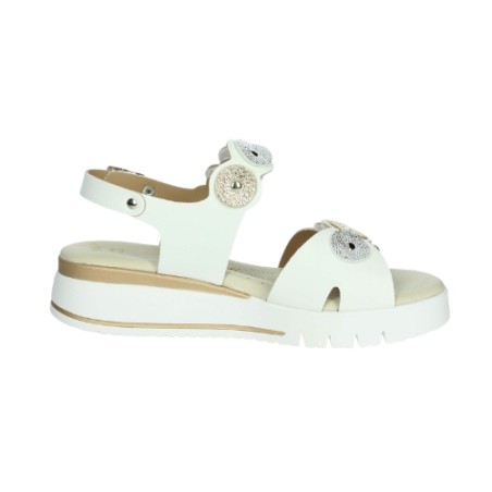 Cinzia Soft LF023080 Sandalo Donna con Zeppa e Fasce Regolabili Bianco Argento Platino