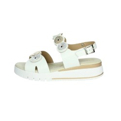 Cinzia Soft LF023080 Sandalo Donna con Zeppa e Fasce Regolabili Bianco Argento Platino 2