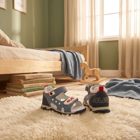 Paciotti 4US M25039 Sandali Bambino con Velcro Ligth Blu
